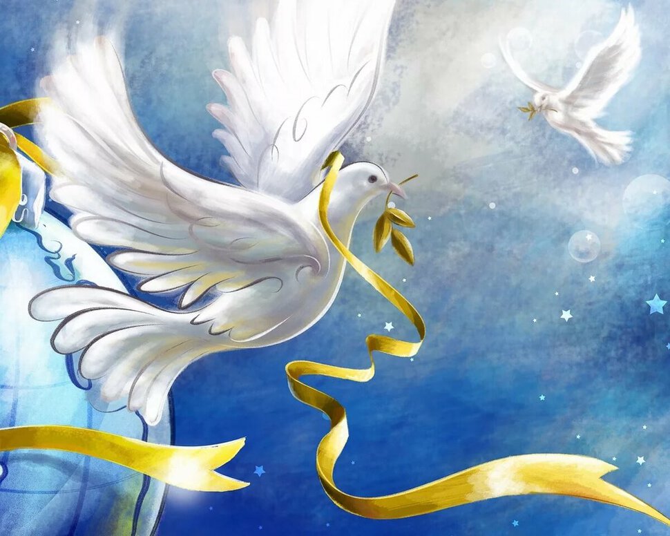 Белые голуби символ мира!