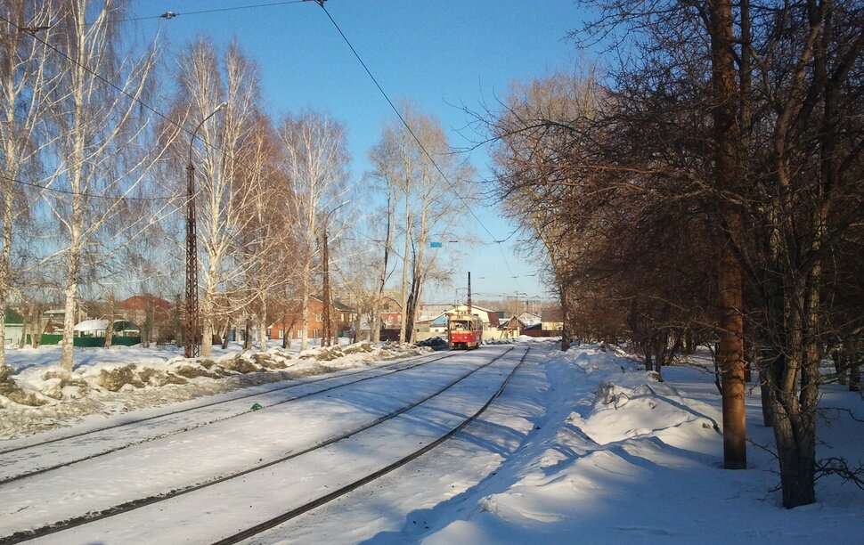 Зимой на трамвайчике