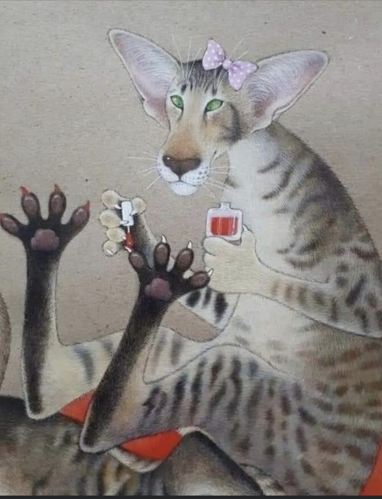 Ориентальная кошка рисунок