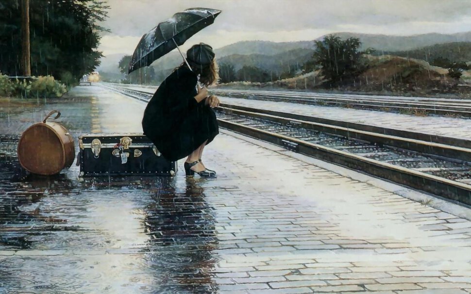 Картинки девушка с парнем под дождем